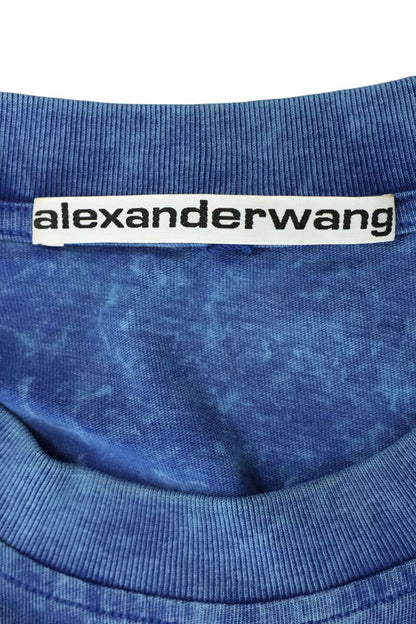 ALEXANDER WANG Tie-Dye Logo Print T-Shirt Blue Size S