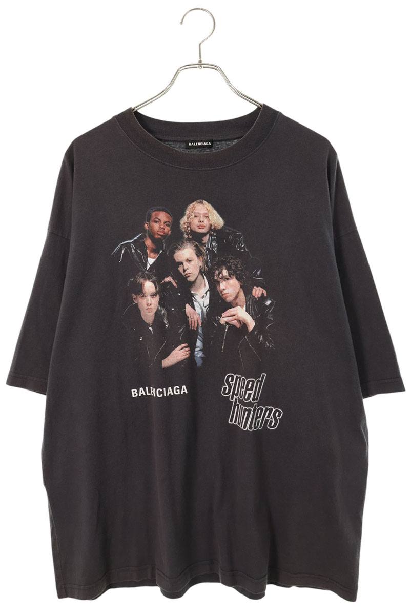 BALENCIAGA Speedhunters Print T-Shirt Black Cotton Size L
