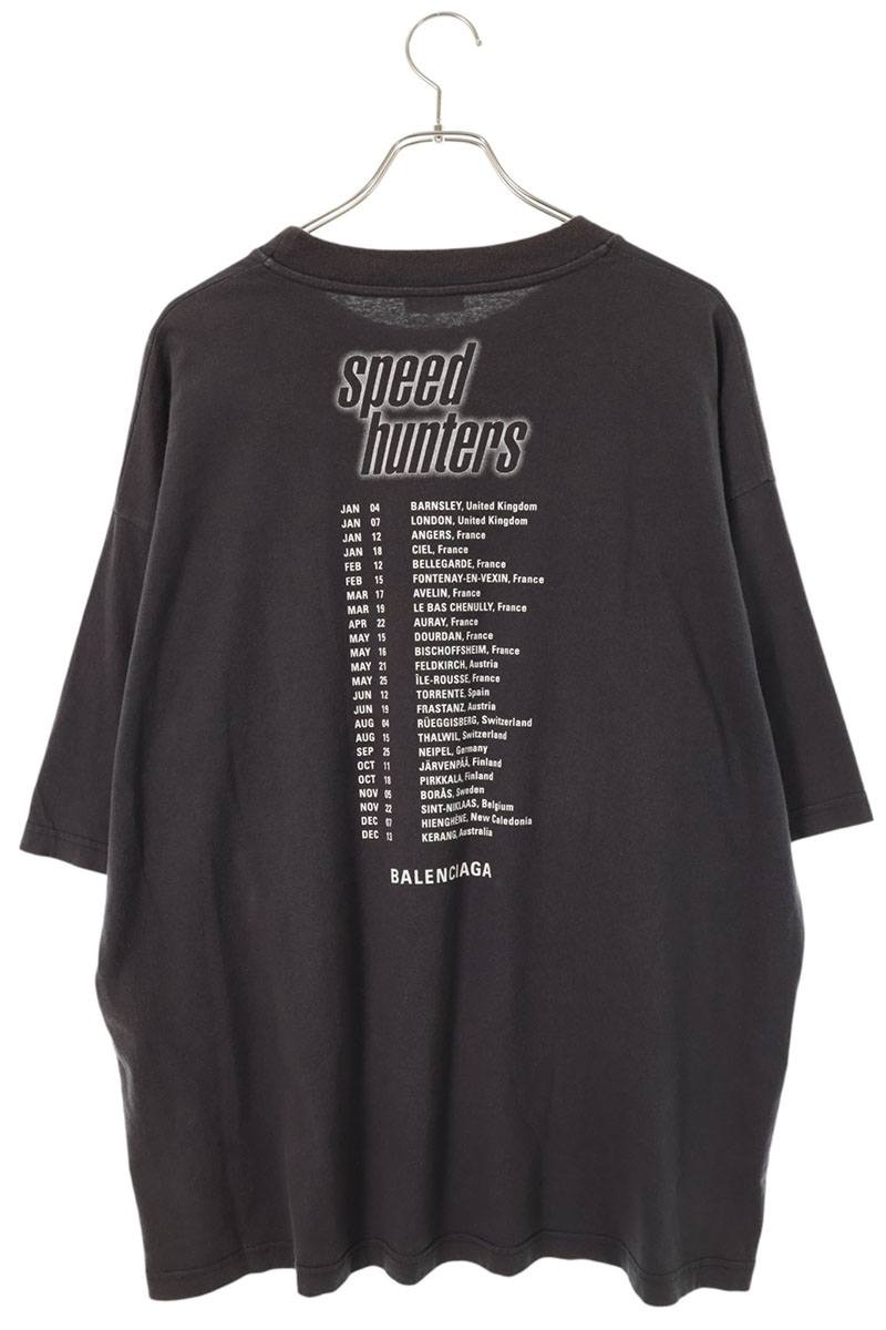 BALENCIAGA Speedhunters Print T-Shirt Black Cotton Size L