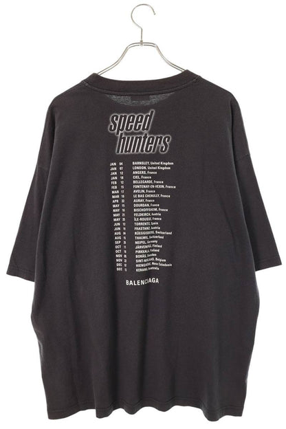 BALENCIAGA Speedhunters Print T-Shirt Black Cotton Size L