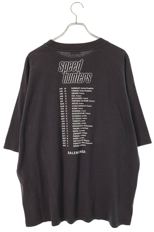 BALENCIAGA Speedhunters Print T-Shirt Black Cotton Size L