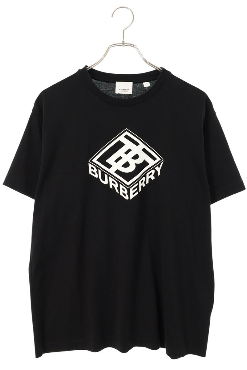 Burberry TB Logo Print T-Shirt Black Cotton Size S