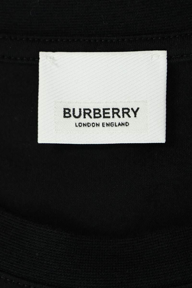 Burberry TB Logo Print T-Shirt Black Cotton Size S