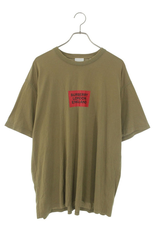 Burberry Logo Print T-Shirt Khaki Cotton Size XL