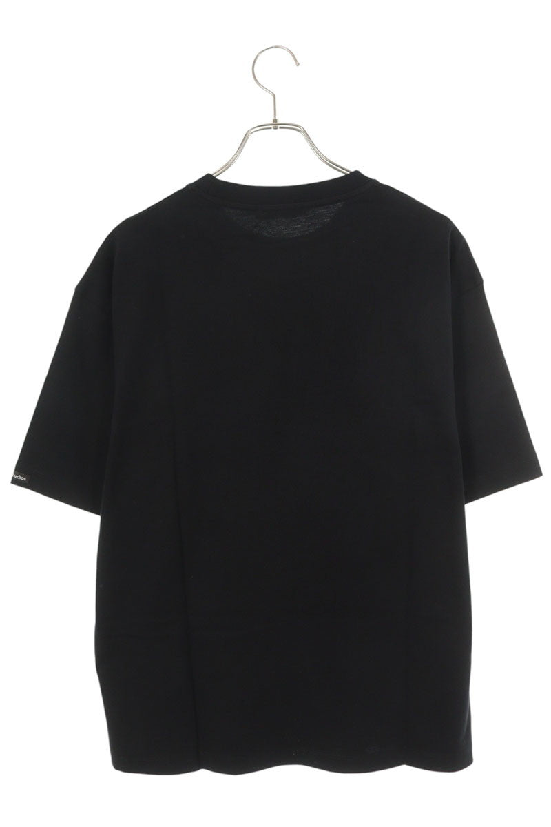 ACNE STUDIOS 26SS Satin Logo T-Shirt Black Size S