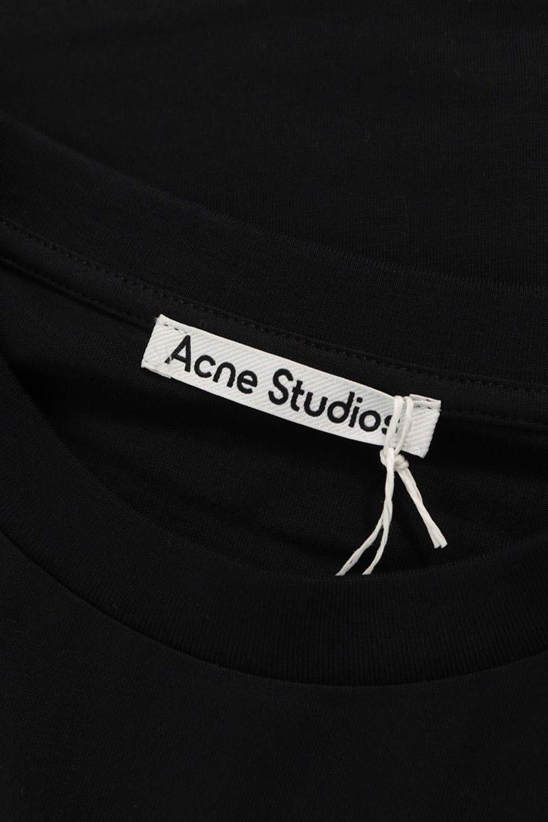 ACNE STUDIOS 26SS Satin Logo T-Shirt Black Size S