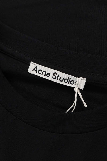 ACNE STUDIOS 26SS Satin Logo T-Shirt Black Size S