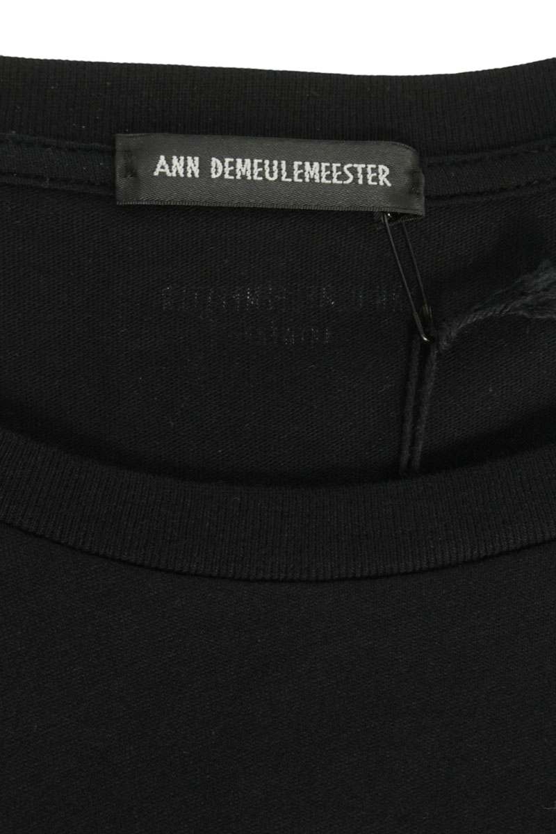 ANN DEMEULEMEESTER SS26 Black Graphic Tee Size S