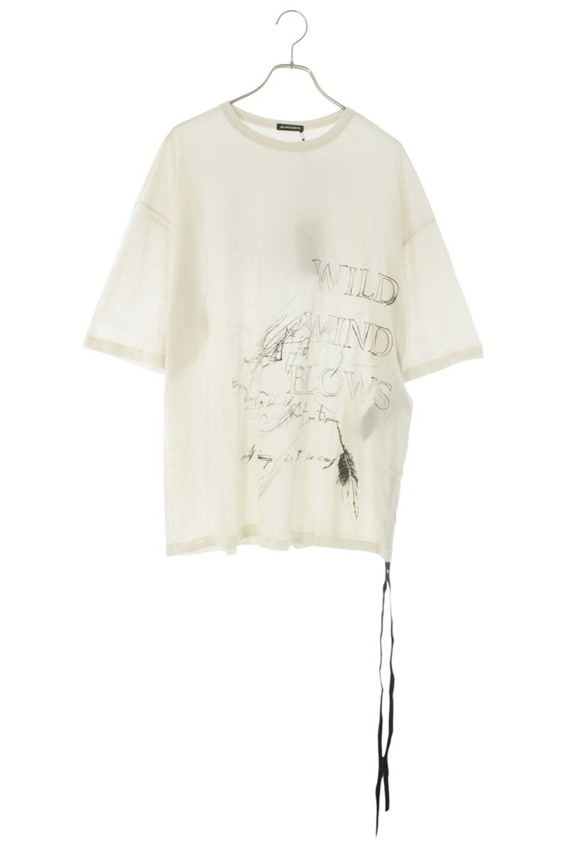 ANN DEMEULEMEESTER SS26 White Message Print Tee Size L