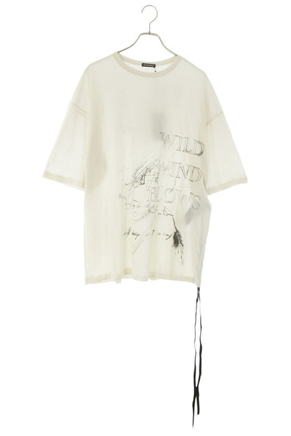 ANN DEMEULEMEESTER SS26 White Message Print Tee Size L