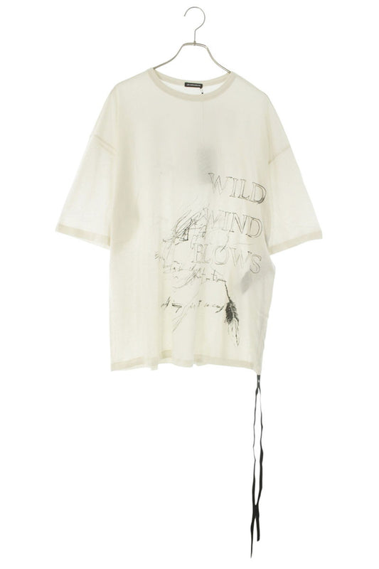 ANN DEMEULEMEESTER SS26 White Message Print Tee Size L
