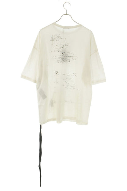 ANN DEMEULEMEESTER SS26 White Message Print Tee Size L