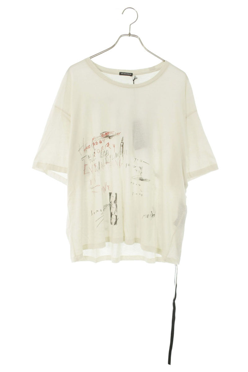 ANN DEMEULEMEESTER SS26 White Relaxed Graphic Tee Size S