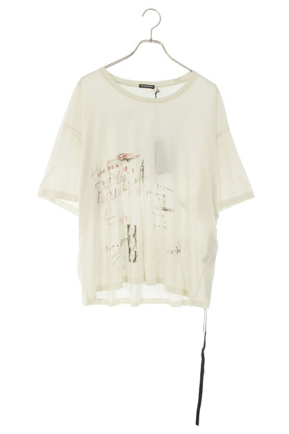 ANN DEMEULEMEESTER SS26 White Relaxed Graphic Tee Size S