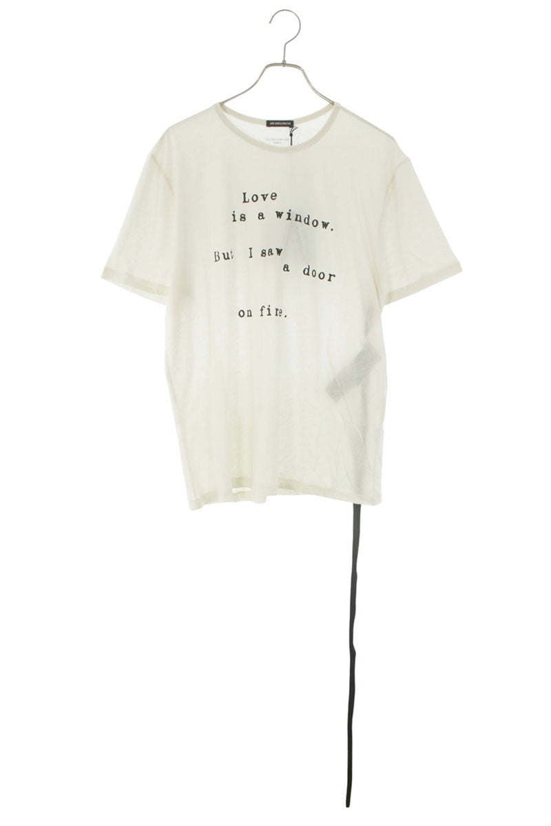 ANN DEMEULEMEESTER SS26 White Message Print Tee Size L