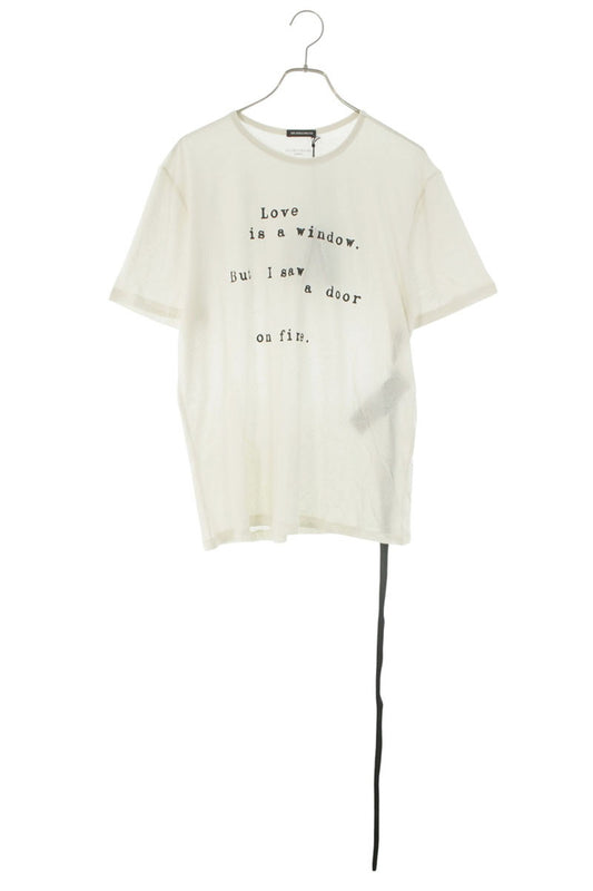 ANN DEMEULEMEESTER SS26 White Message Print Tee Size XL