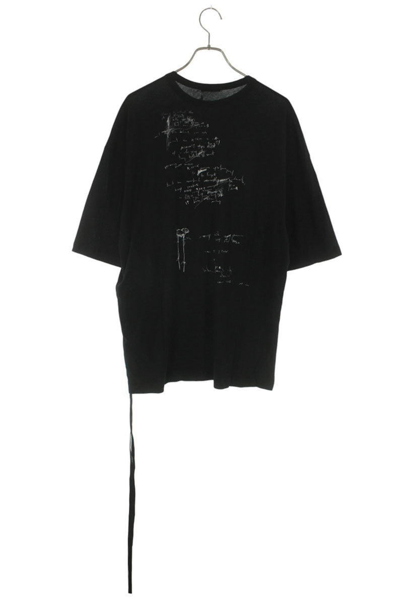 ANN DEMEULEMEESTER SS26 Black Message Print Tee Size XL
