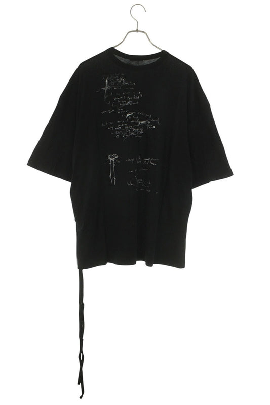 ANN DEMEULEMEESTER 26SS Cotton Message Print Black Size L