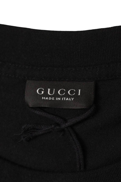 GUCCI 26SS Cotton Blend Emblem Print T-Shirt Black Size XL