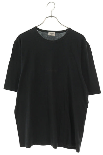 SAINT LAURENT PARIS Logo Embroidered T-Shirt Black Size XL