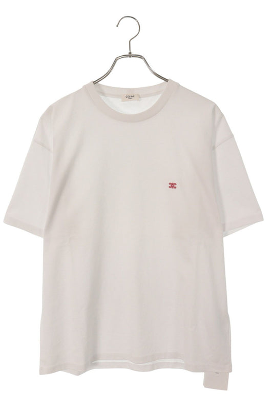 CELINE 26SS Cotton Triomphe Crewneck T-Shirt White Size M
