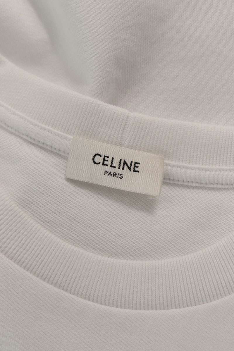 CELINE 26SS Cotton Triomphe Crewneck T-Shirt White Size M