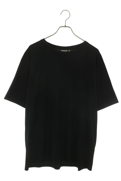 DIOR 26SS Cotton Logo Embroidered T-Shirt Black Size XL