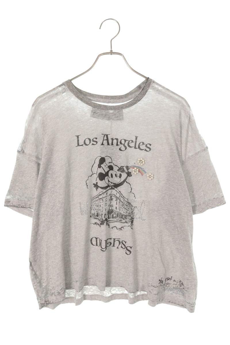 Paly Hollywood 26SS Vintage Character Print Tee Gray Size M