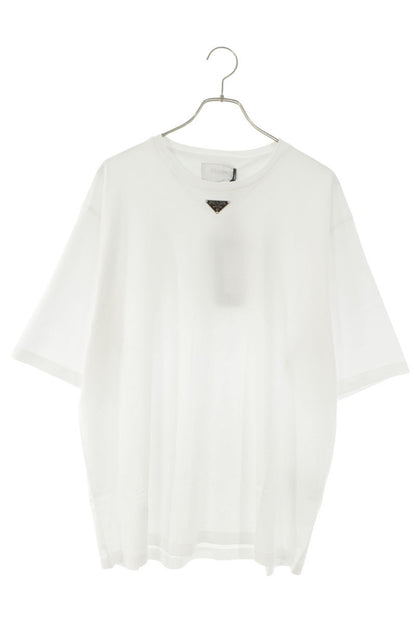 PRADA 26SS Triangle Plate T-Shirt White Cotton Size L