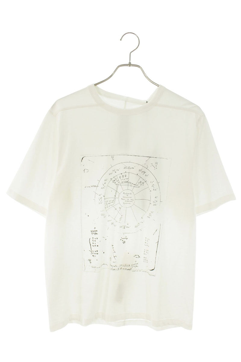 Rick Owens SS26 Graphic Print Cotton White T-Shirt Size M
