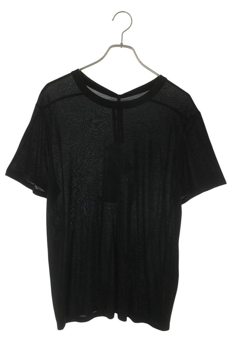 Rick Owens SS26 Sheer Short Sleeve Viscose Silk Black Size M