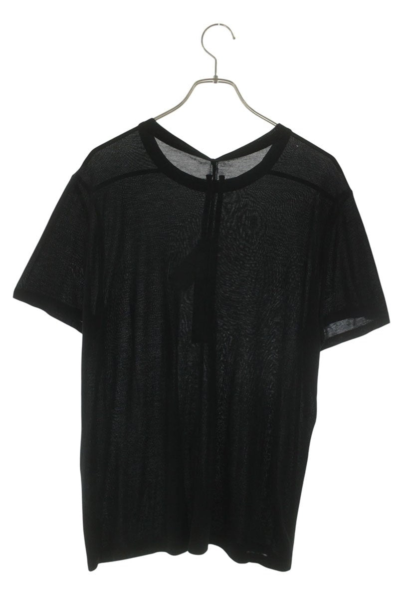 Rick Owens SS26 Sheer Short Sleeve Viscose Silk Black Size M