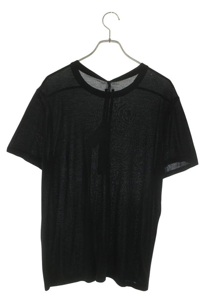 Rick Owens SS26 Sheer Short Sleeve Viscose Silk Black Size L