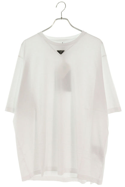 PRADA 26SS Triangle Plate T-Shirt White Cotton Size XL