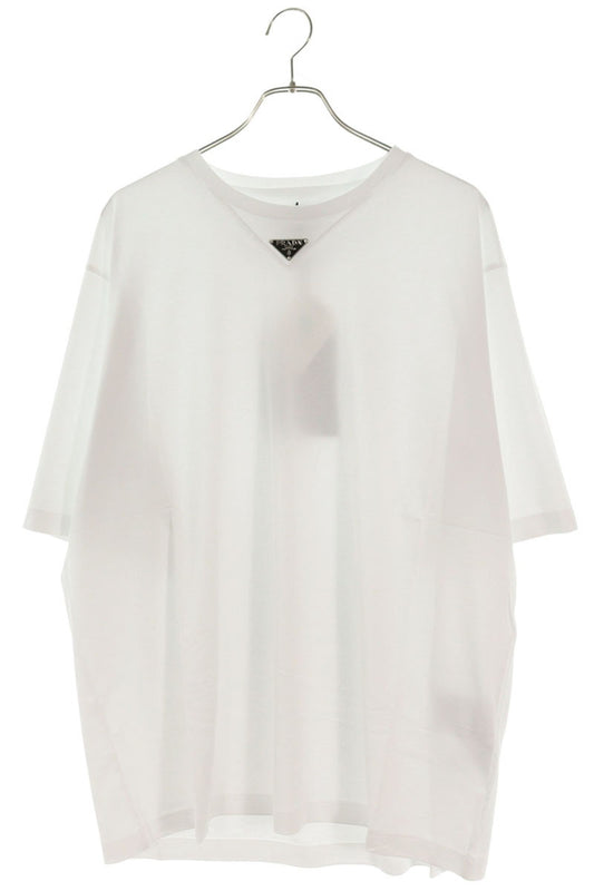 PRADA 26SS Triangle Plate T-Shirt White Cotton Size XL
