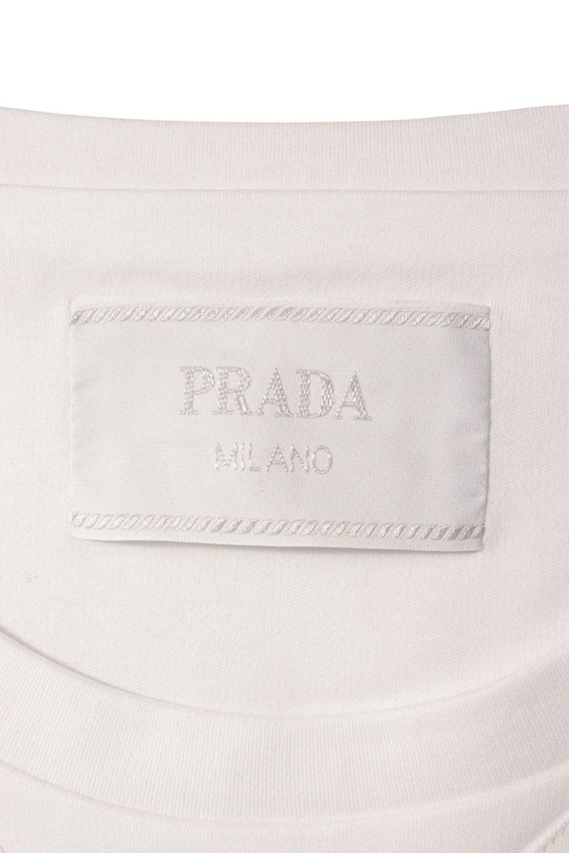 PRADA 26SS Triangle Plate T-Shirt White Cotton Size XL