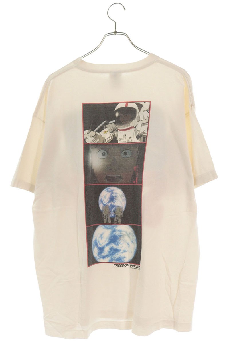 SAINT MICHAEL Anime Print Cotton White T-Shirt Size XL
