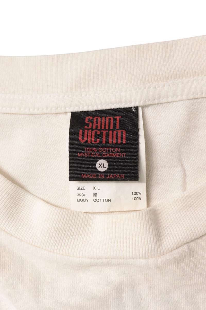 SAINT MICHAEL Anime Print Cotton White T-Shirt Size XL