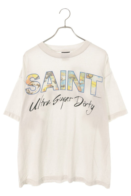 SAINT MICHAEL 25SS SUPER DIRTY Print T-Shirt White Size L