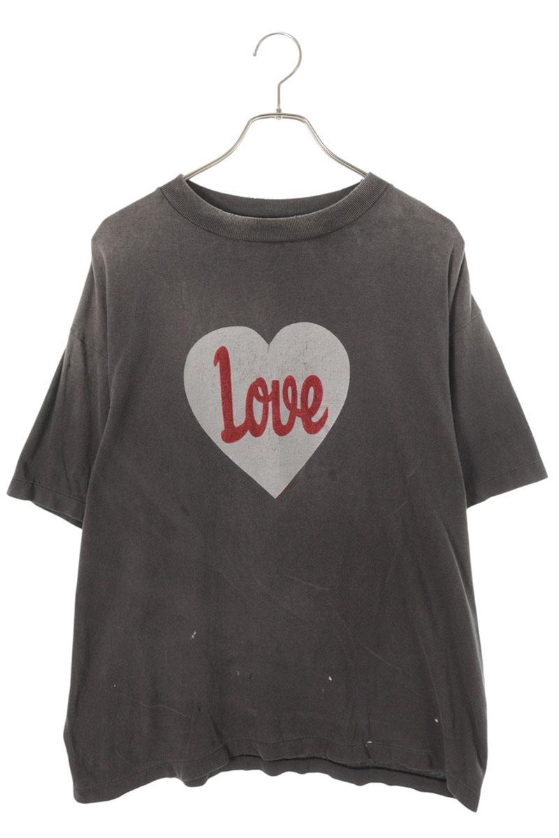 SAINT MICHAEL 25SS LOVE Print T-Shirt Black Size M