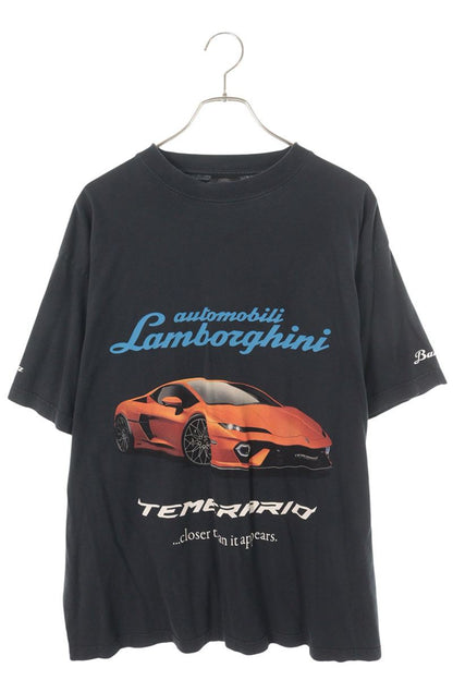 BALENCIAGA Logo Car Print Oversized T-Shirt Black Size XS