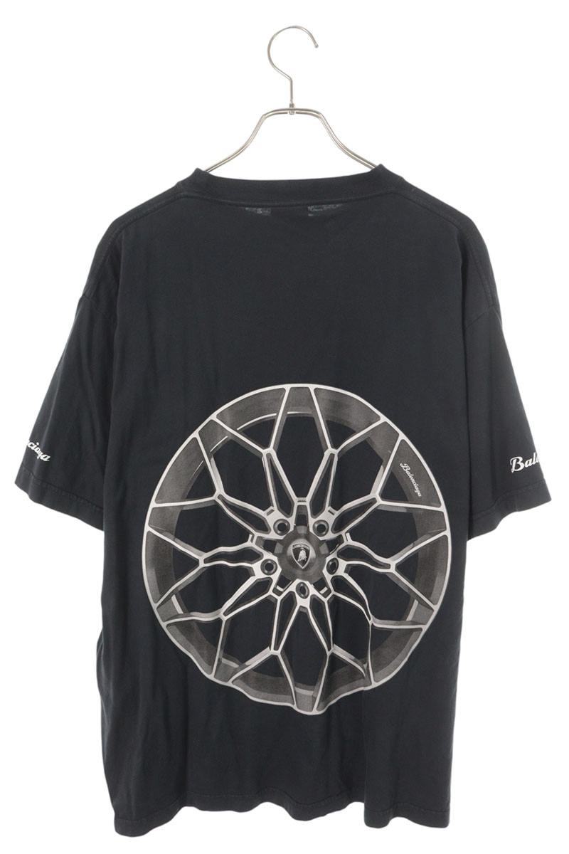 BALENCIAGA Logo Car Print Oversized T-Shirt Black Size XS