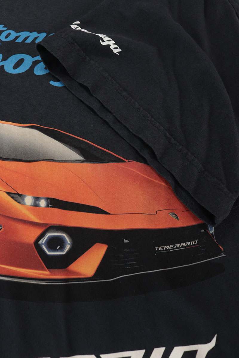 BALENCIAGA Logo Car Print Oversized T-Shirt Black Size XS
