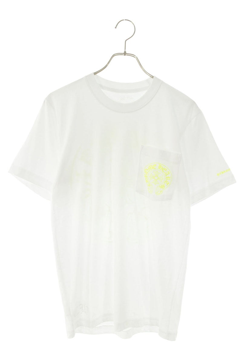 Chrome Hearts Horseshoe Print T-Shirt White Yellow Size S