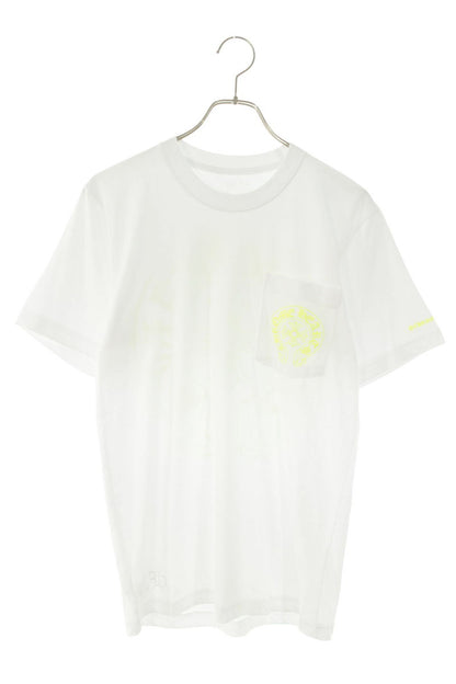 Chrome Hearts Horseshoe Print T-Shirt White Yellow Size S
