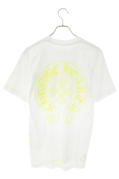 Chrome Hearts Horseshoe Print T-Shirt White Yellow Size S