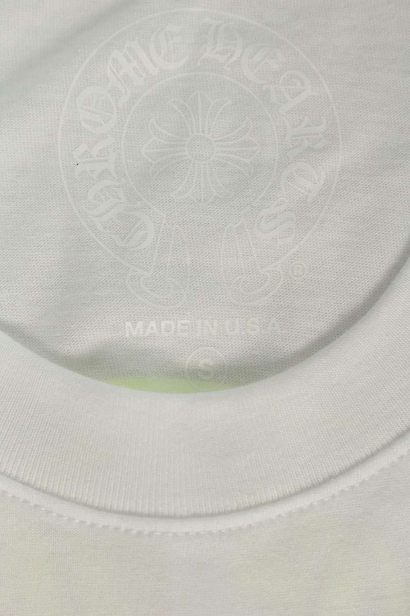 Chrome Hearts Horseshoe Print T-Shirt White Yellow Size S