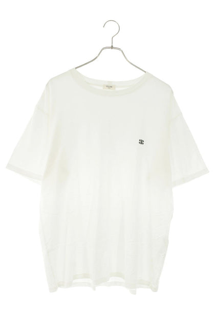 CELINE Triomphe Loose Fit Cotton T-Shirt White Size M
