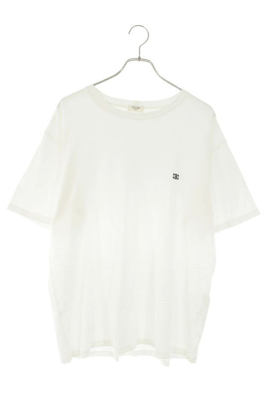 CELINE Triomphe Loose Fit Cotton T-Shirt White Size M