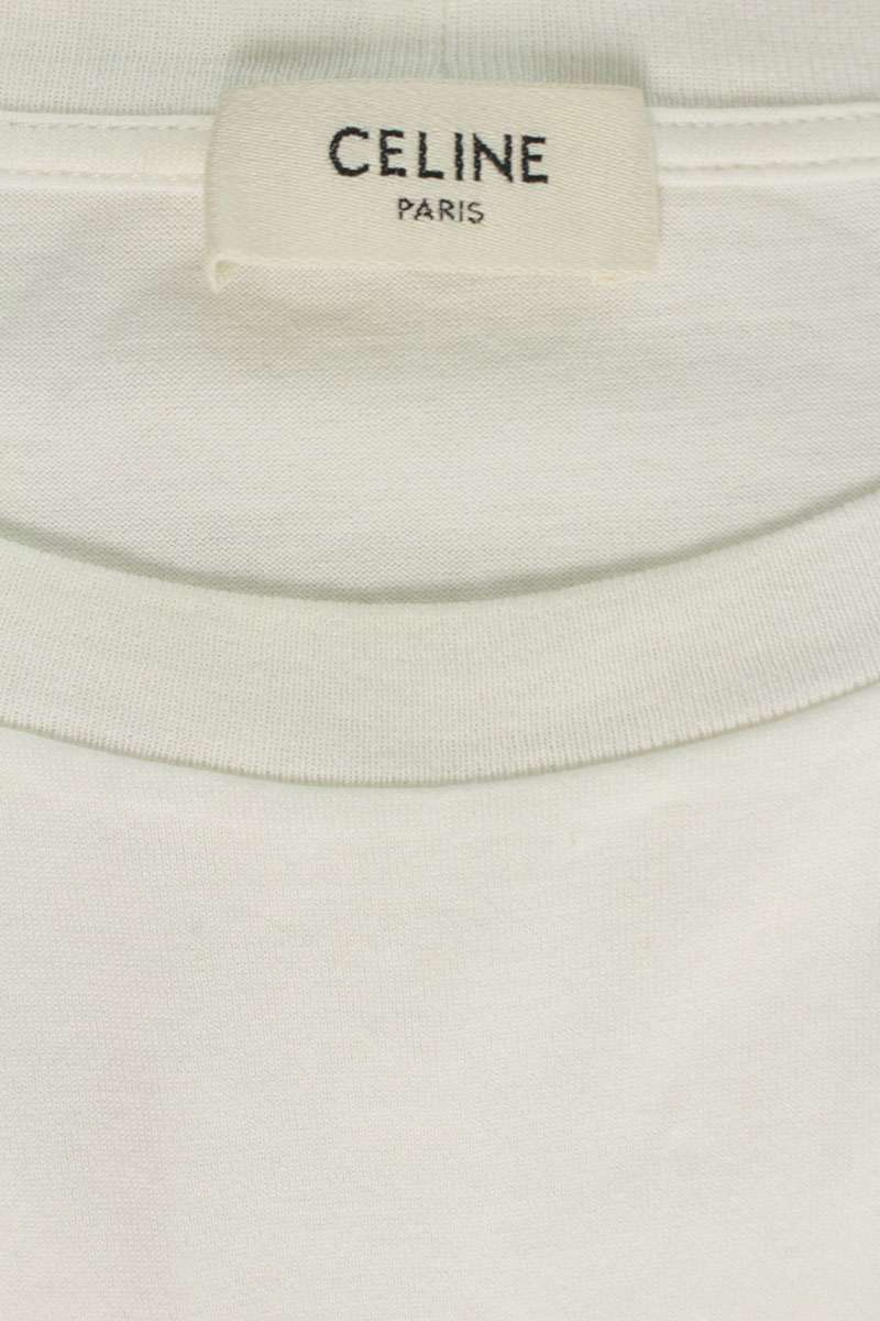 CELINE Triomphe Loose Fit Cotton T-Shirt White Size M